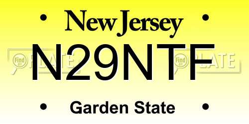 N29NTF New Jersey License Plate