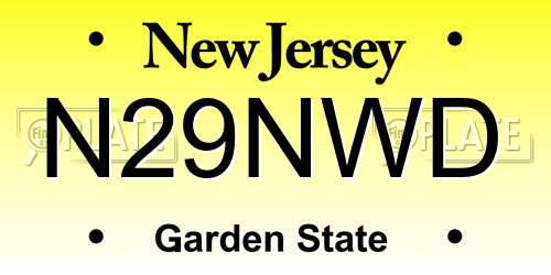 N29NWD New Jersey License Plate