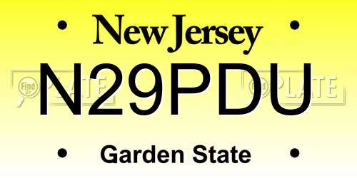 N29PDU New Jersey License Plate