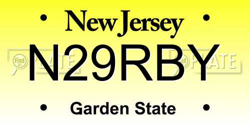 N29RBY New Jersey License Plate