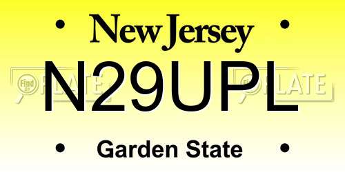 N29UPL New Jersey License Plate