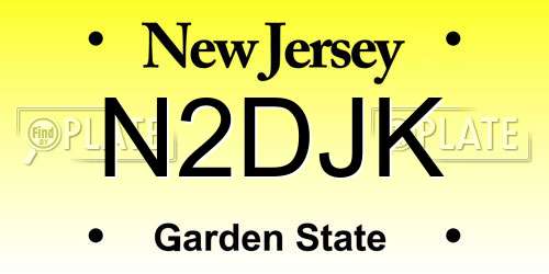 N2DJK New Jersey License Plate