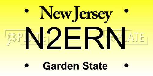 N2ERN New Jersey License Plate