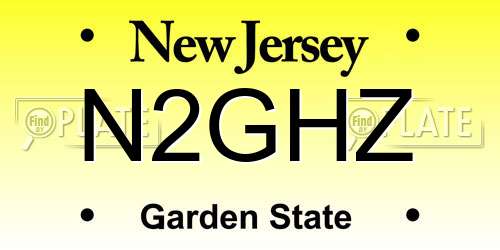 N2GHZ New Jersey License Plate