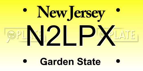 N2LPX New Jersey License Plate