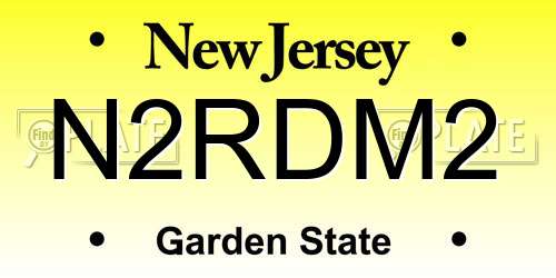 N2RDM2 New Jersey License Plate