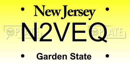 N2VEQ New Jersey License Plate