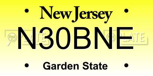 N30BNE New Jersey License Plate