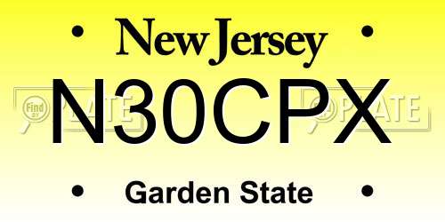 N30CPX New Jersey License Plate