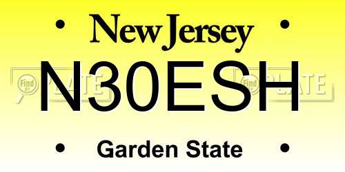 N30ESH New Jersey License Plate