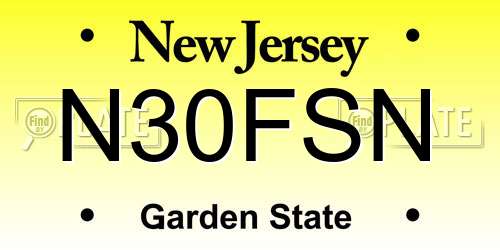 N30FSN New Jersey License Plate