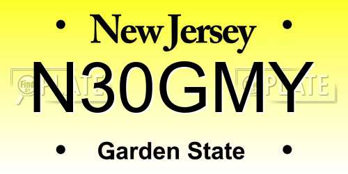 N30GMY New Jersey License Plate