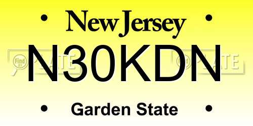 N30KDN New Jersey License Plate