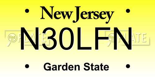 N30LFN New Jersey License Plate
