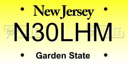 N30LHM New Jersey License Plate
