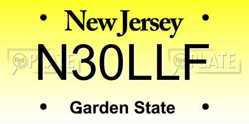 N30LLF New Jersey License Plate