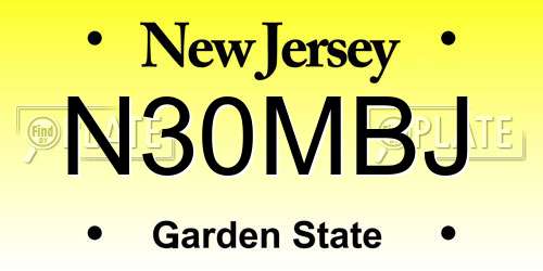 N30MBJ New Jersey License Plate