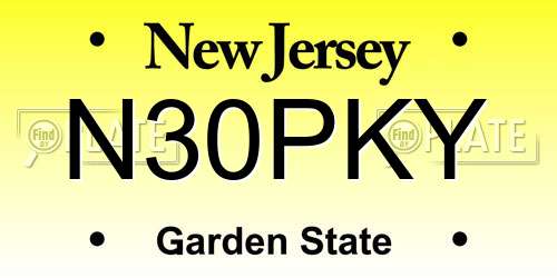 N30PKY New Jersey License Plate