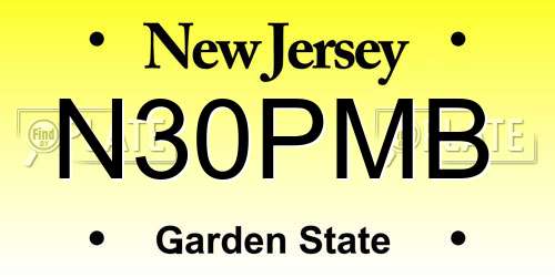 N30PMB New Jersey License Plate