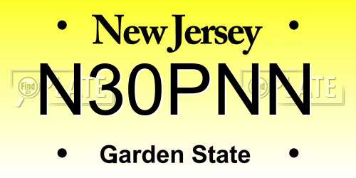 N30PNN New Jersey License Plate