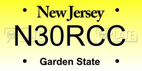 N30RCC New Jersey License Plate