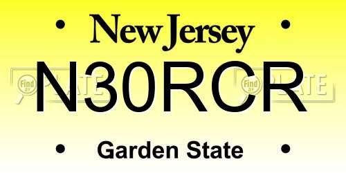 N30RCR New Jersey License Plate
