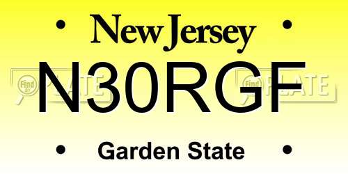 N30RGF New Jersey License Plate