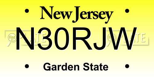 N30RJW New Jersey License Plate