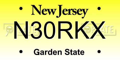 N30RKX New Jersey License Plate