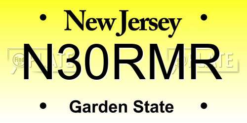 N30RMR New Jersey License Plate