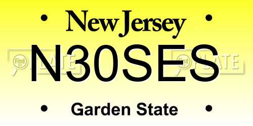 N30SES New Jersey License Plate