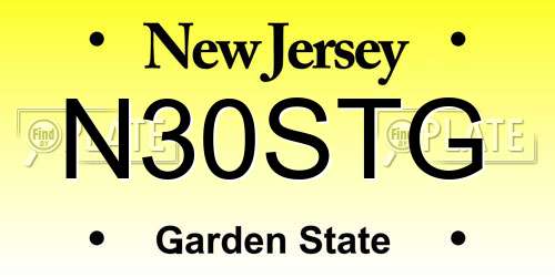 N30STG New Jersey License Plate