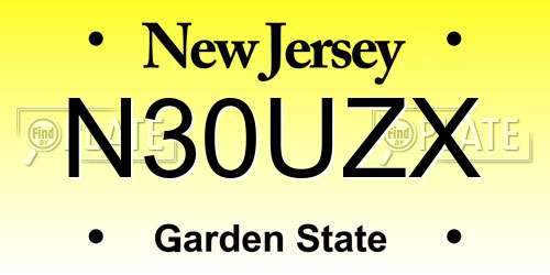N30UZX New Jersey License Plate