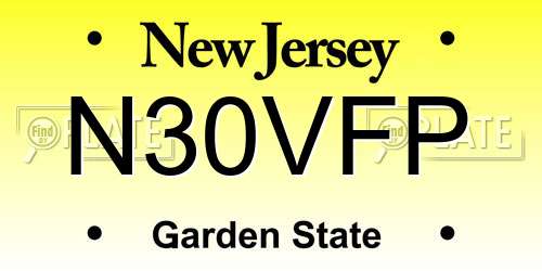 N30VFP New Jersey License Plate