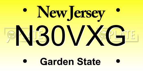 N30VXG New Jersey License Plate