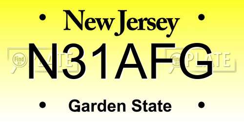 N31AFG New Jersey License Plate
