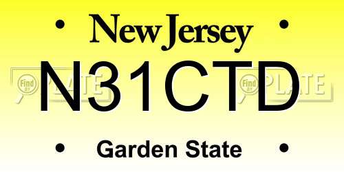 N31CTD New Jersey License Plate