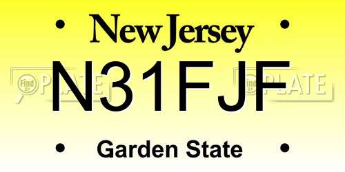 N31FJF New Jersey License Plate
