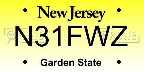 N31FWZ New Jersey License Plate