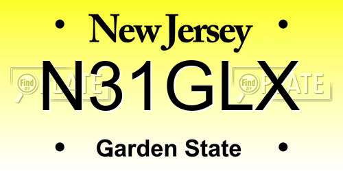 N31GLX New Jersey License Plate