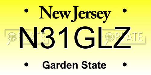 N31GLZ New Jersey License Plate