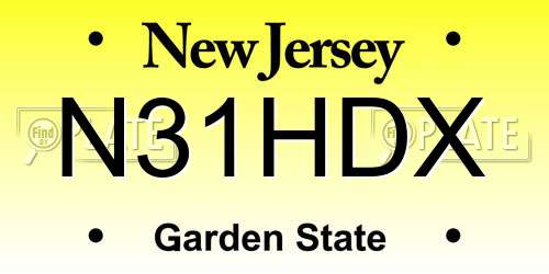 N31HDX New Jersey License Plate