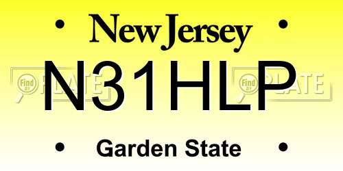 N31HLP New Jersey License Plate