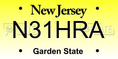 N31HRA New Jersey License Plate
