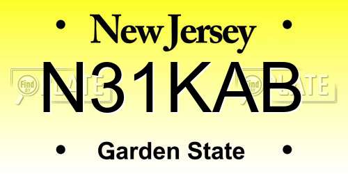 N31KAB New Jersey License Plate