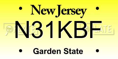 N31KBF New Jersey License Plate