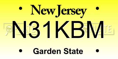 N31KBM New Jersey License Plate