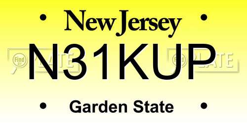 N31KUP New Jersey License Plate