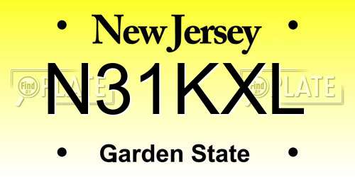 N31KXL New Jersey License Plate