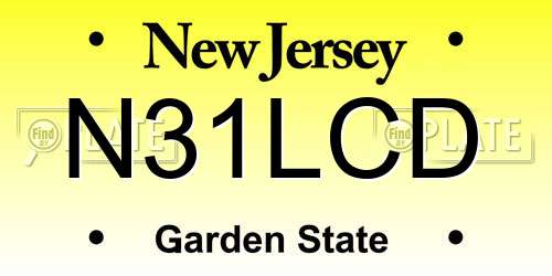 N31LCD New Jersey License Plate